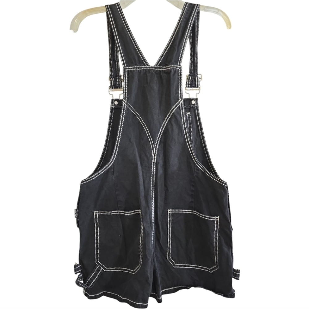 Tripp NYC Daang Goodman Darkstreet Studded Goth Punk Bib Overall Shorts Medium - Picture 5 of 7